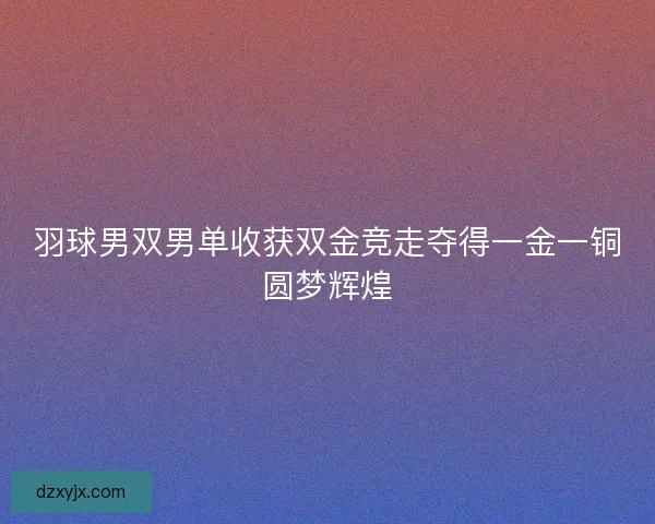 羽球男双男单收获双金竞走夺得一金一铜圆梦辉煌