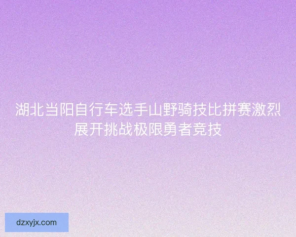 湖北当阳自行车选手山野骑技比拼赛激烈展开挑战极限勇者竞技